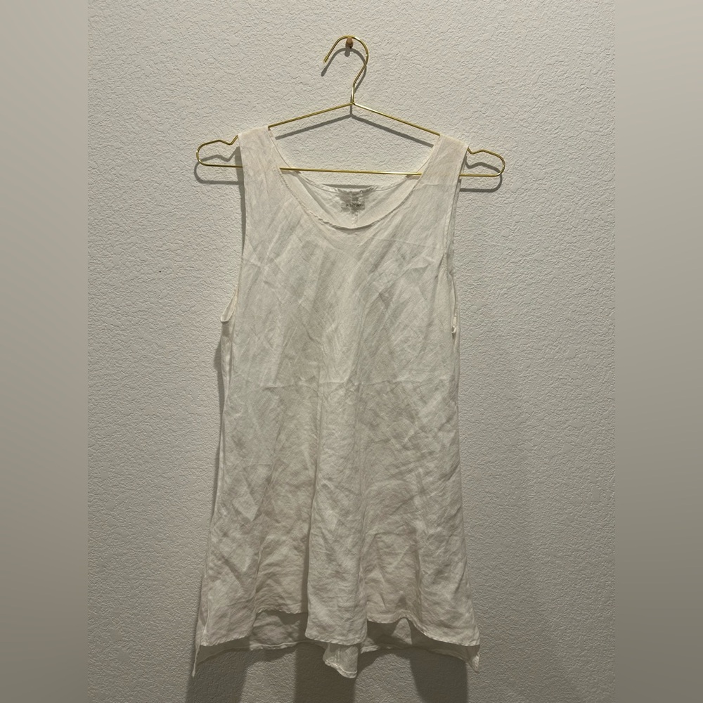 Dress Me Linen White Sleeveless Top or mini dress Large